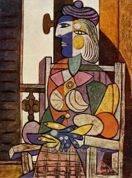 窓の前に座る女性 マリー・テレーズ 1937年 キュビスト パブロ・ピカソ Oil Paintings